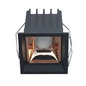 1 Module Square Rose Gold Linea 70-SR Deep Recessed Reflector Ring Cob Downlight 15w ALLN7015