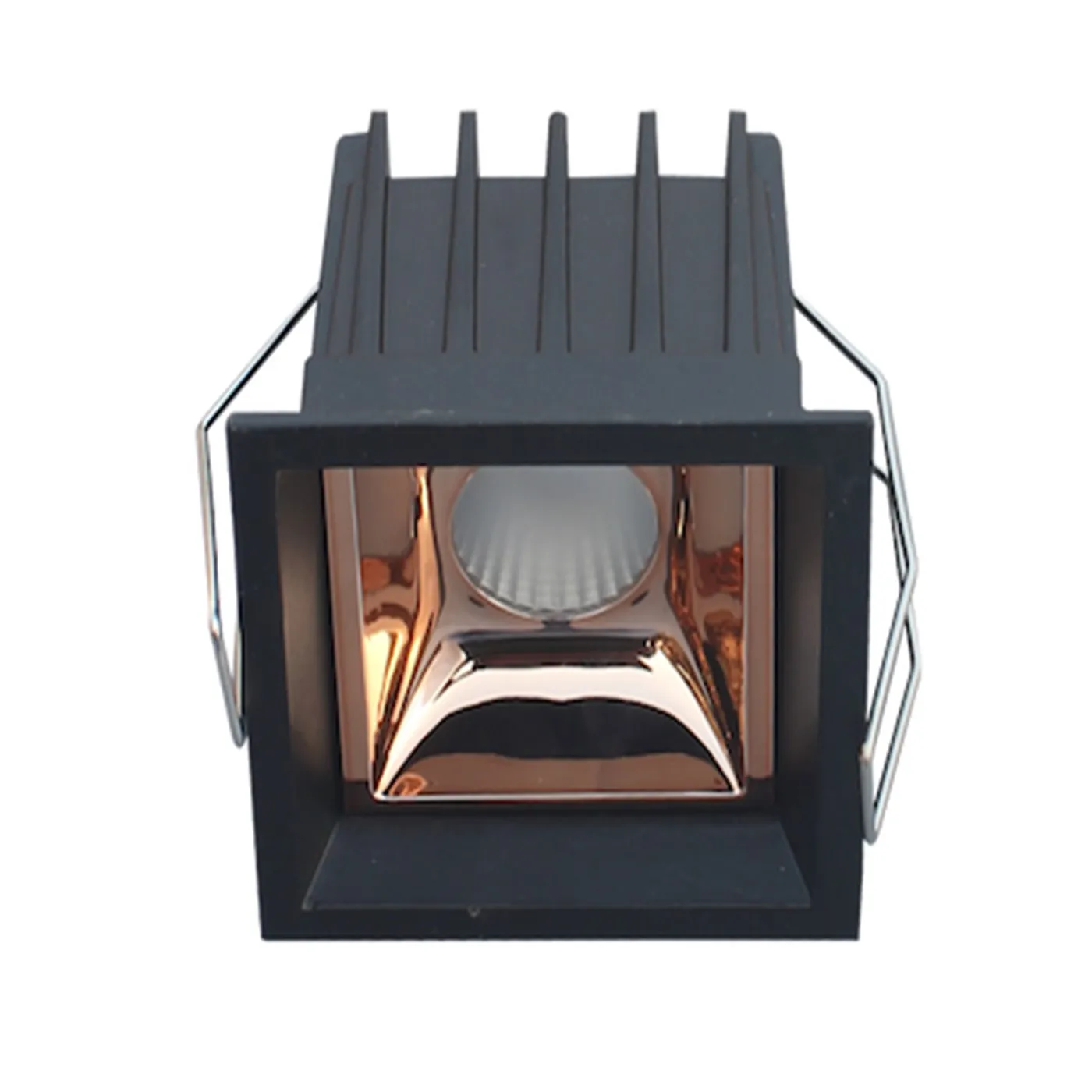 1 Module Square Rose Gold Linea 70-SR Deep Recessed Reflector Ring Cob Downlight 15w ALLN7015