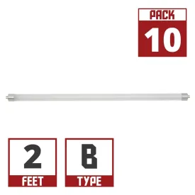 10 Pack - 21 Inch Mini T5 LED Tube, 7 Watts, 700 Lumens, 6500K, Ballast Bypass, Double End