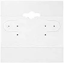 100-pc Earring Cards for Selling - Jewelry Hanging Earring Display Cards, Earring Holder Cards (White Flocked, 2 x 2) Fit 3 Pairs