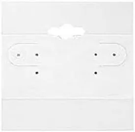 100-pc Earring Cards for Selling - Jewelry Hanging Earring Display Cards, Earring Holder Cards (White Flocked, 2 x 2) Fit 3 Pairs