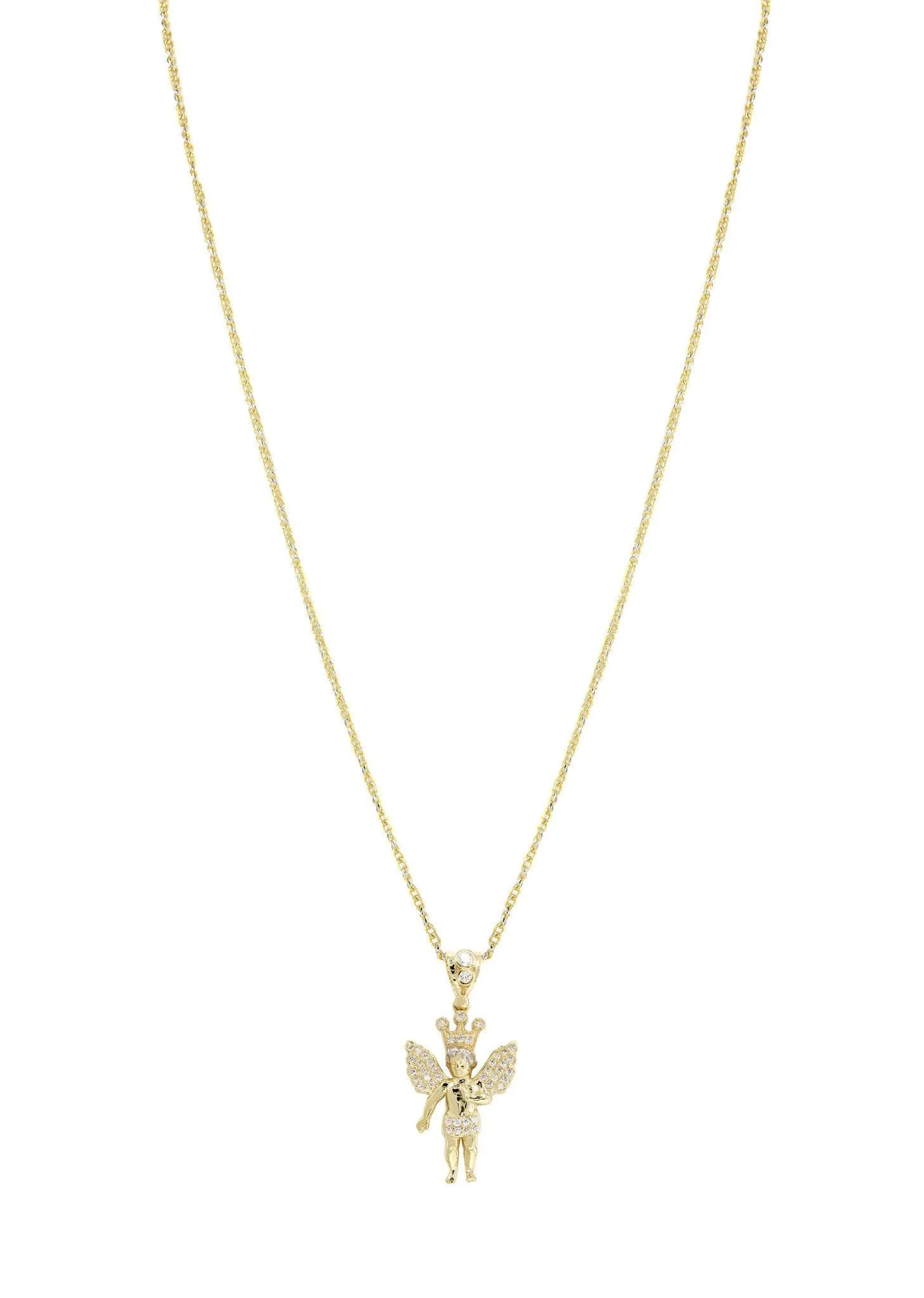 10K Yellow Gold Fancy Link  Angel Necklace| Appx. 10 Grams