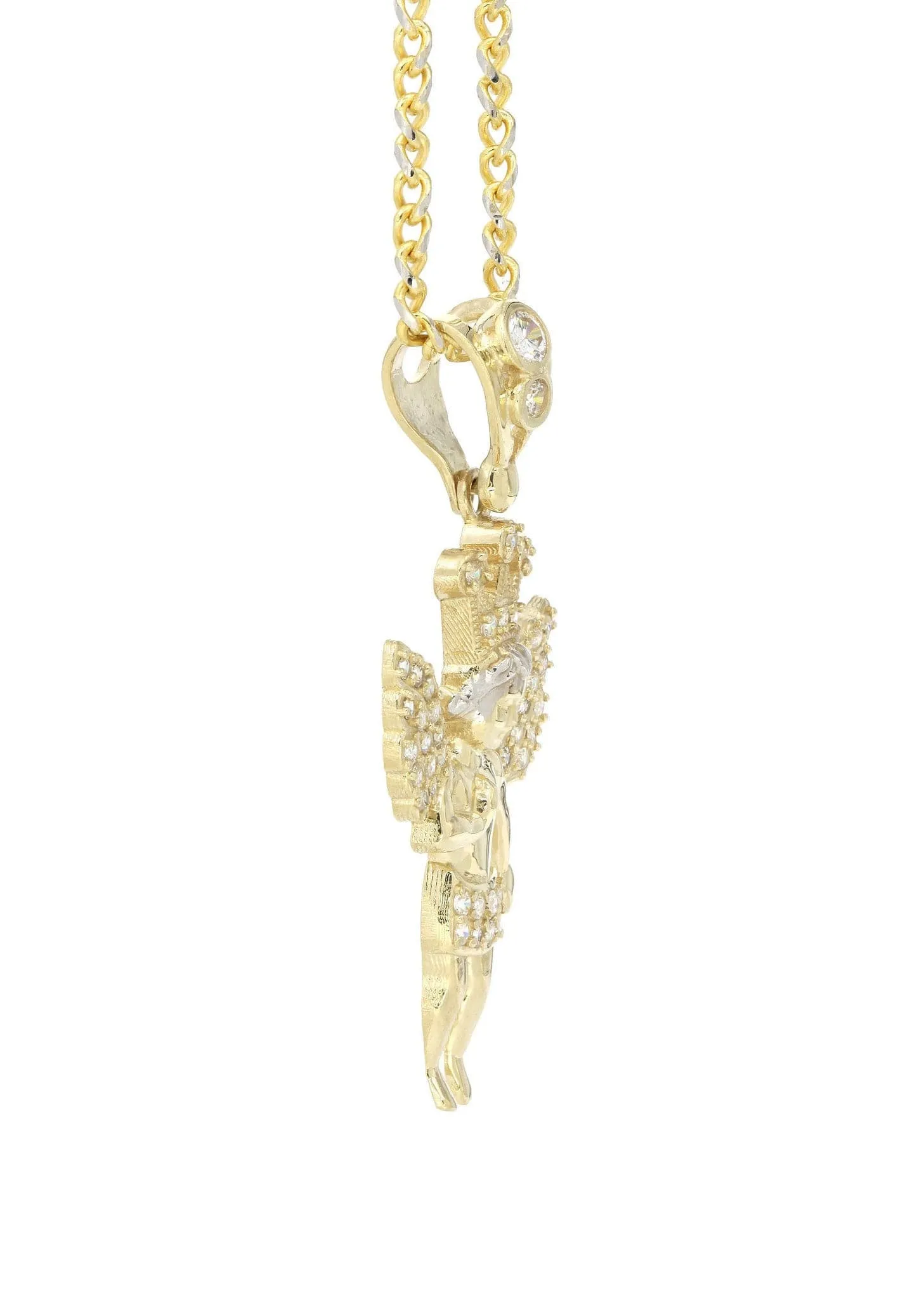 10K Yellow Gold Fancy Link  Angel Necklace| Appx. 10 Grams