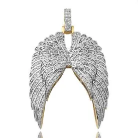 10KY 0.75CTW MICROPAVE DIAMOND DOUBLE ANGEL WING