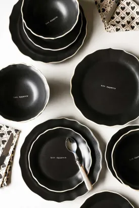 12 Piece Black Bon Appetit Dinner Set