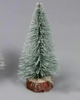 12" Flocked Artificial Village Christmas Tree - Unlit