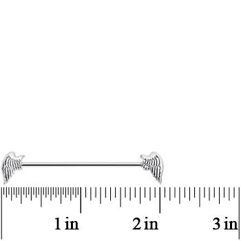 14 Gauge 1 1/2 Angel Wing Industrial Barbell