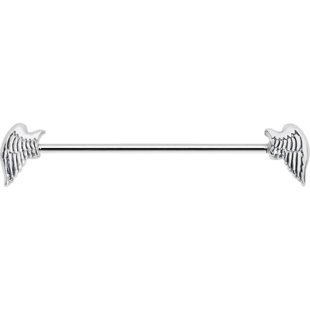 14 Gauge 1 1/2 Angel Wing Industrial Barbell