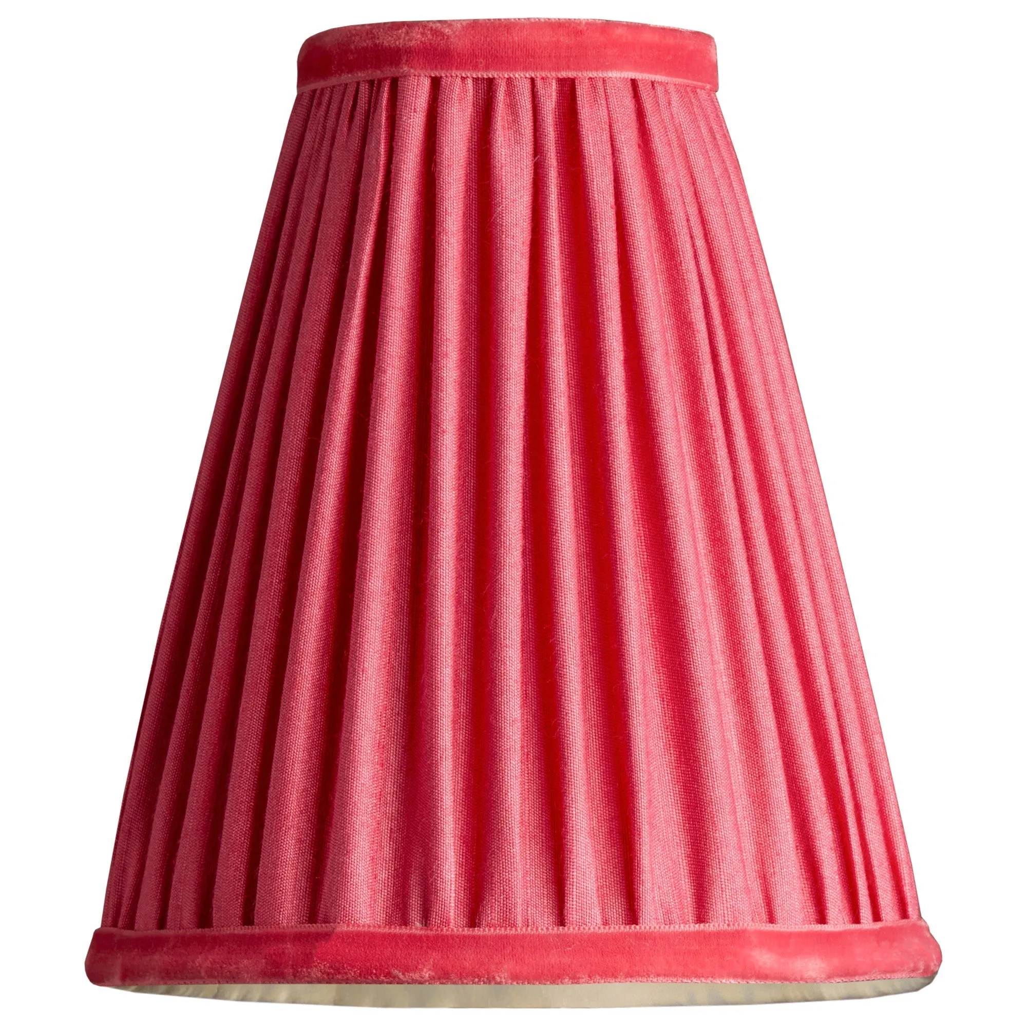 14cm wizard hat pendant shade in ruby silk with velvet tape