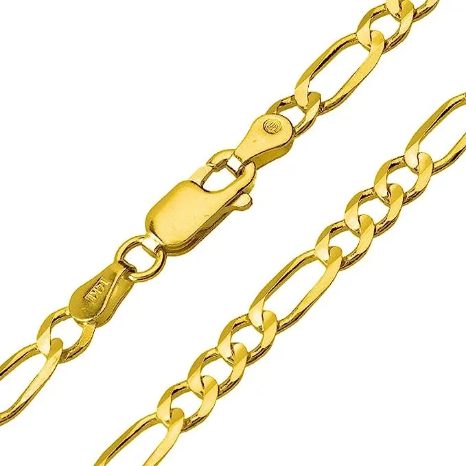 14k Two-Tone Gold Religious Angel Wing Cross Crucifix Pendant with Cable, Cuban Curb, or Figaro Chain Necklaces