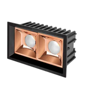 2 Module Linear Rose Gold Linea 50-SR Deep Recessed Reflector Ring Cob Downlight 12w ALLN5012
