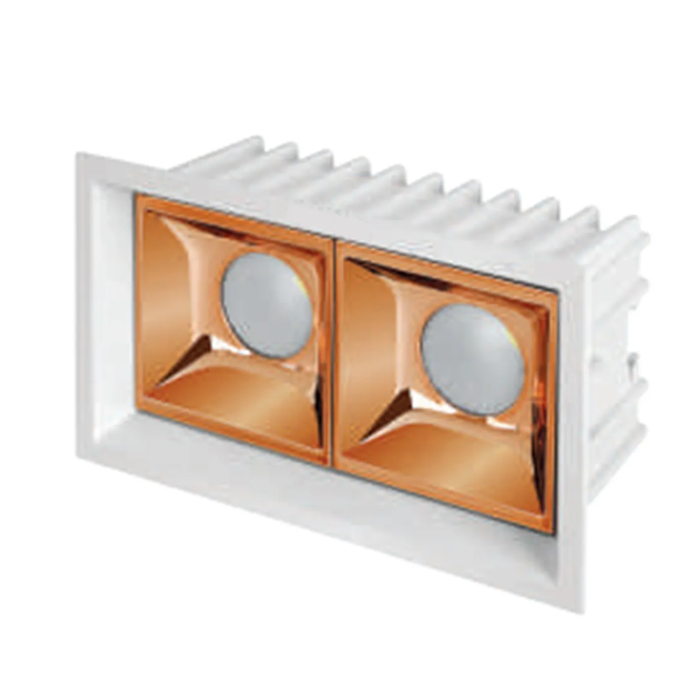 2 Module Linear Rose Gold Linea 50-SR Deep Recessed Reflector Ring Cob Downlight 16w ALLN5016