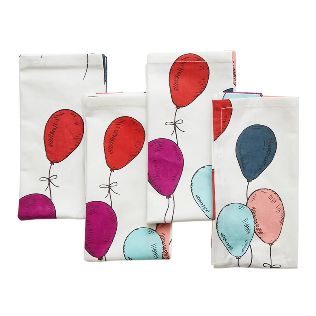 4-Pack Napkin Set - Multi Balloons