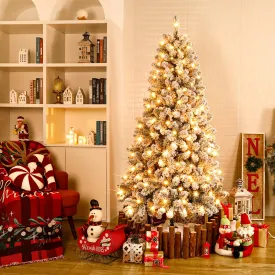 4ft Prelit Warm White Lights Snow Flocked Artificial Holiday Christmas Tree