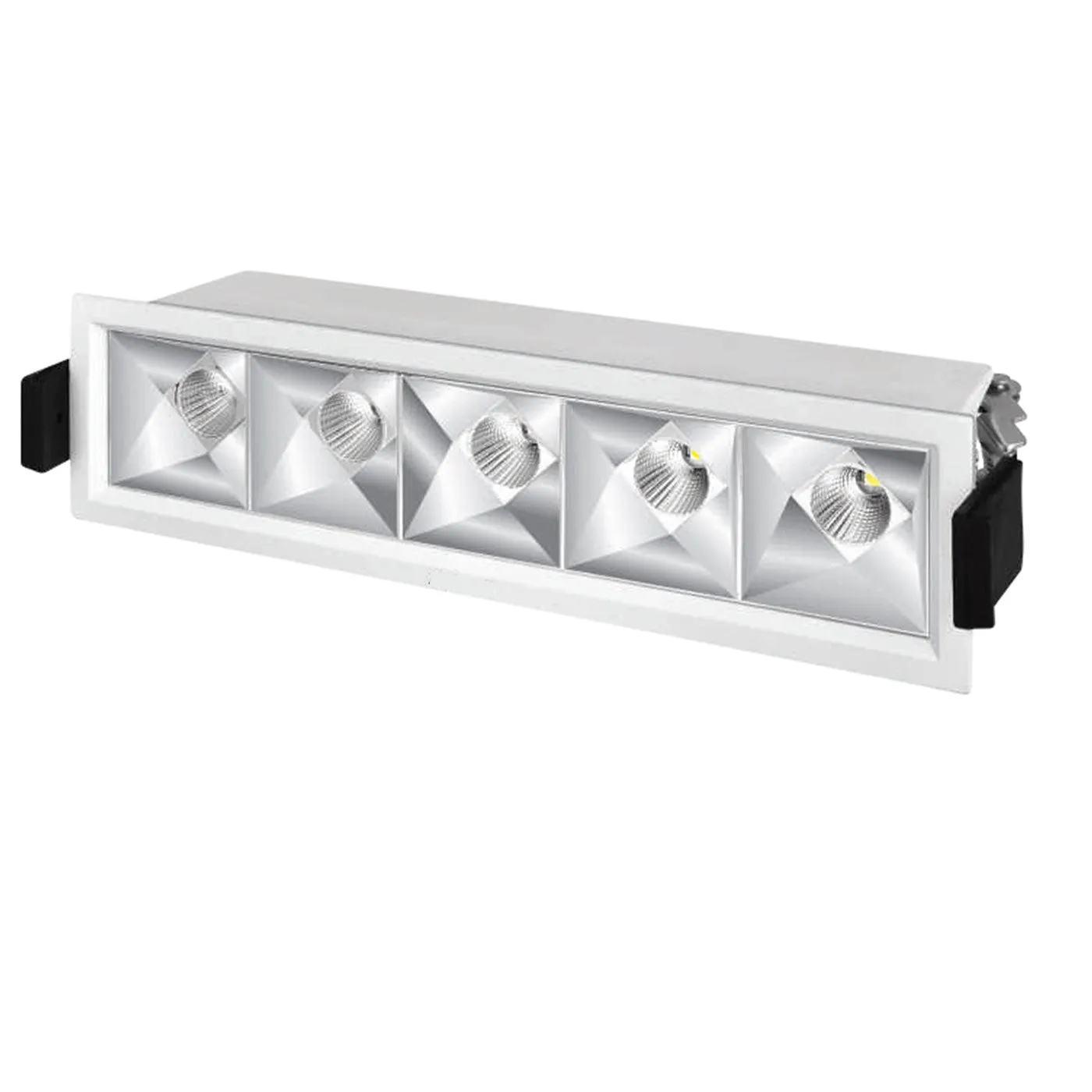 5 Led Linear White Body Chrome Reflector Diamond Linea Linear Laser Spot Light 12w ALDI12S