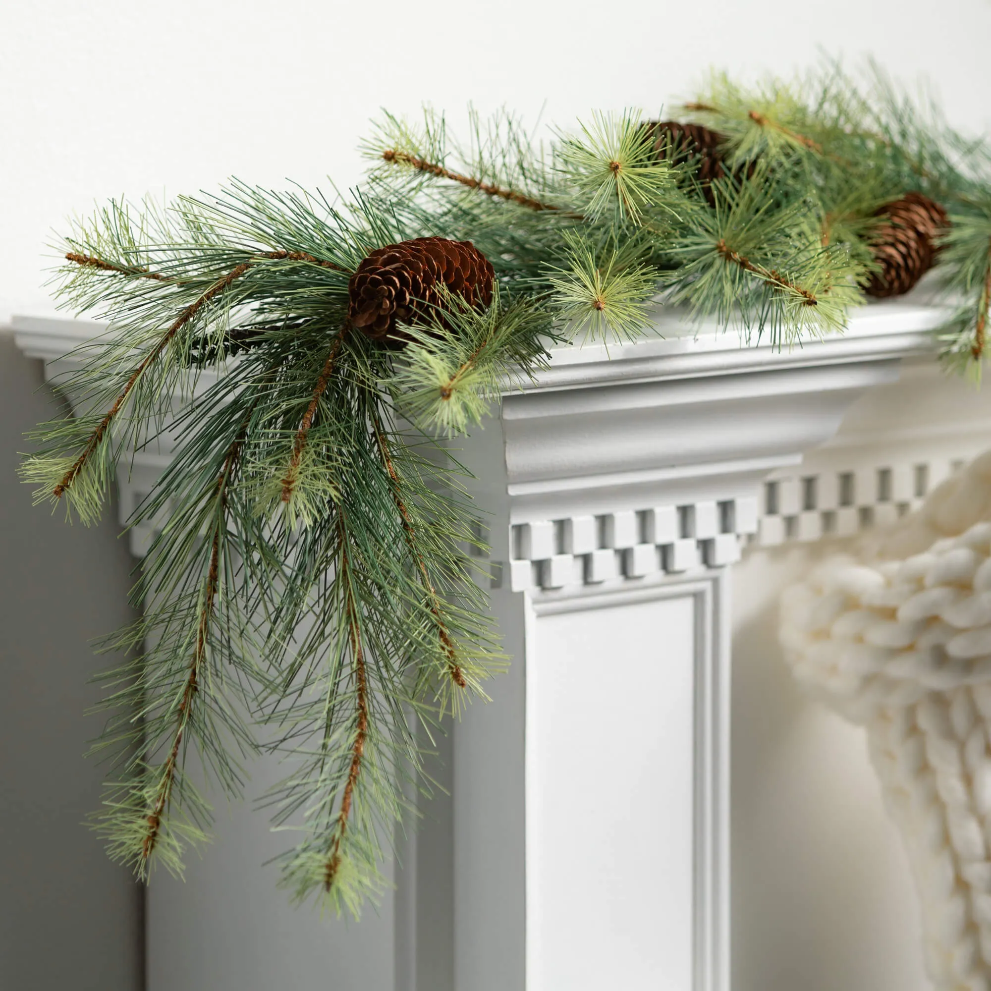 5'L Sullivans Black Hills Pine Garland, Green Christmas Garland