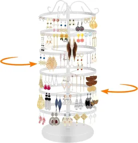 6 Tiers Rotating Earring Holder Organizer Stand,264 Holes Stud Earring Organizers and StorageJewelry Organizers and Storage,Earring Tree Organizer for Women