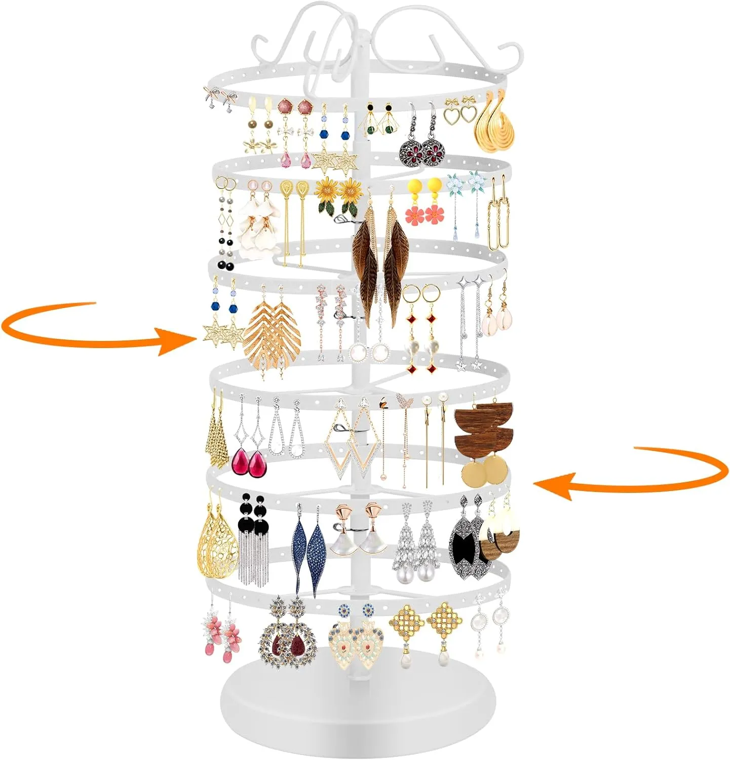 6 Tiers Rotating Earring Holder Organizer Stand,264 Holes Stud Earring Organizers and StorageJewelry Organizers and Storage,Earring Tree Organizer for Women