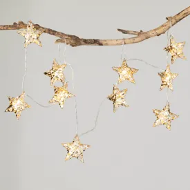 6'L Sullivans Gold Lighted Star Garland, Gold Christmas Garland