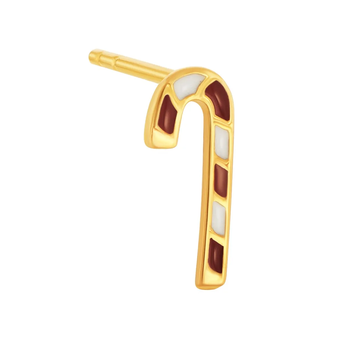 916 Gold Mini Candy Cane Earrings