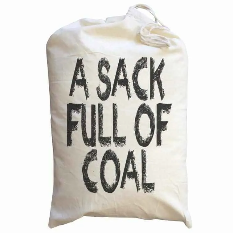 Large Santa Sack Full of Coal - Christmas Gift Bag