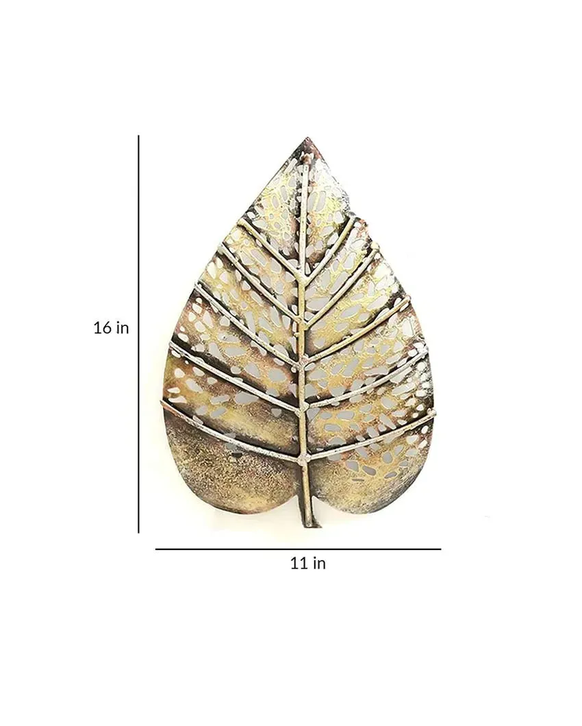Aesthetic Leaf with LED Iron Wall Décor | 16 x 1 x 11 inches