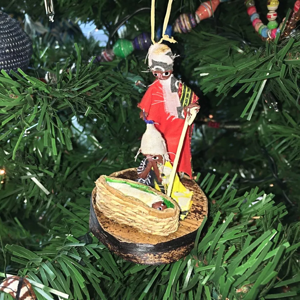 African Holy Family Nativity Ornament