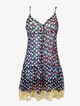 Alannah Hill Sheer Lace Trimmed Bejewelled Mini Dress Size 8