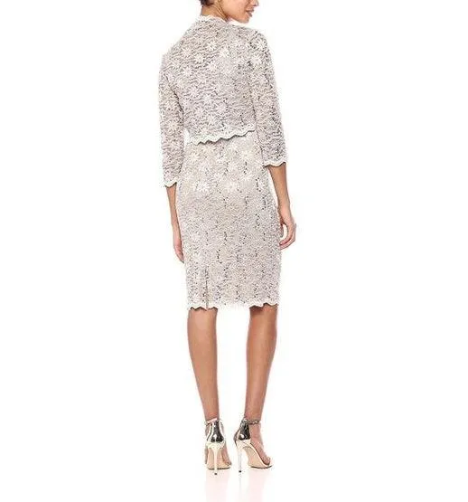 Alex Evenings AE1122090 Sleeveless Short Lace Dress Bolero Jacket