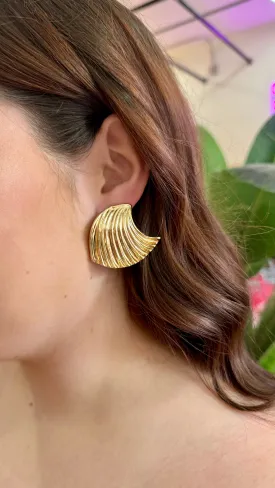 Angel Gold Ribbed Earrings