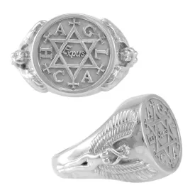 Angel Talisman Occult Large Sterling Silver Ring TRI2153