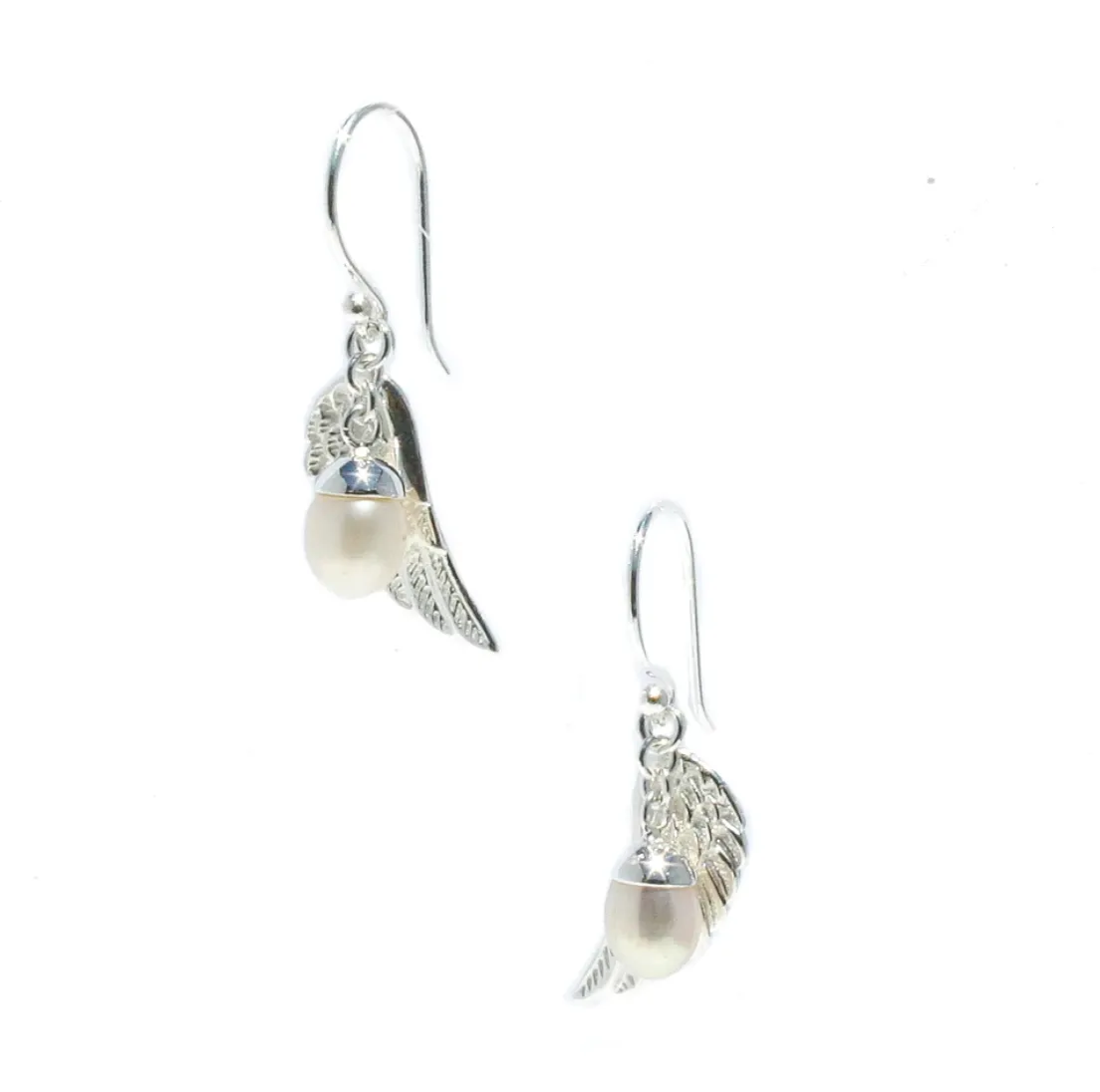 Angel Wing Pearl Earrings