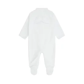 Angel Wing Velour Sleepsuit in Blue