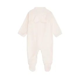 Angel Wing Velour Sleepsuit in Pink