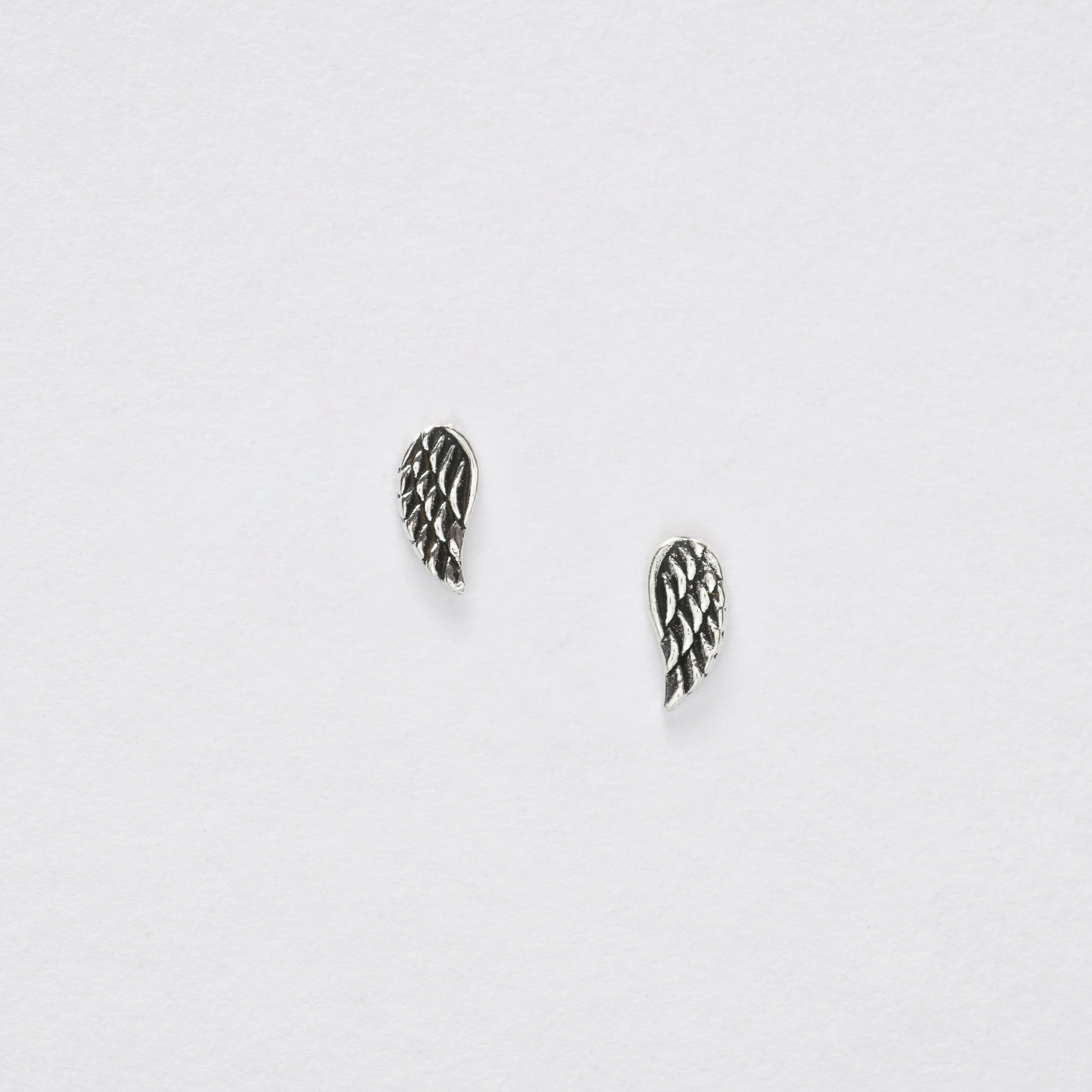 Angel Wings Silver Ear Studs