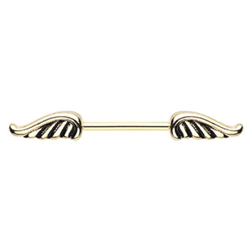 Angelic Wings Nipple Ring with Gold Plating