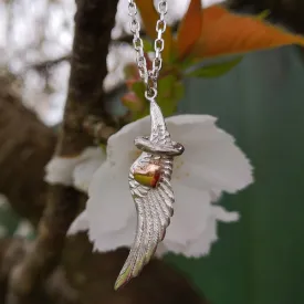 Angels Whisper Wing Halo   Heart Pendant