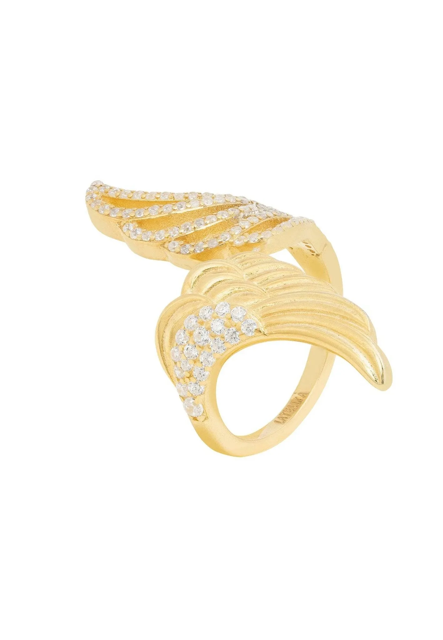 Angels Wing Wrap Around Ring Gold