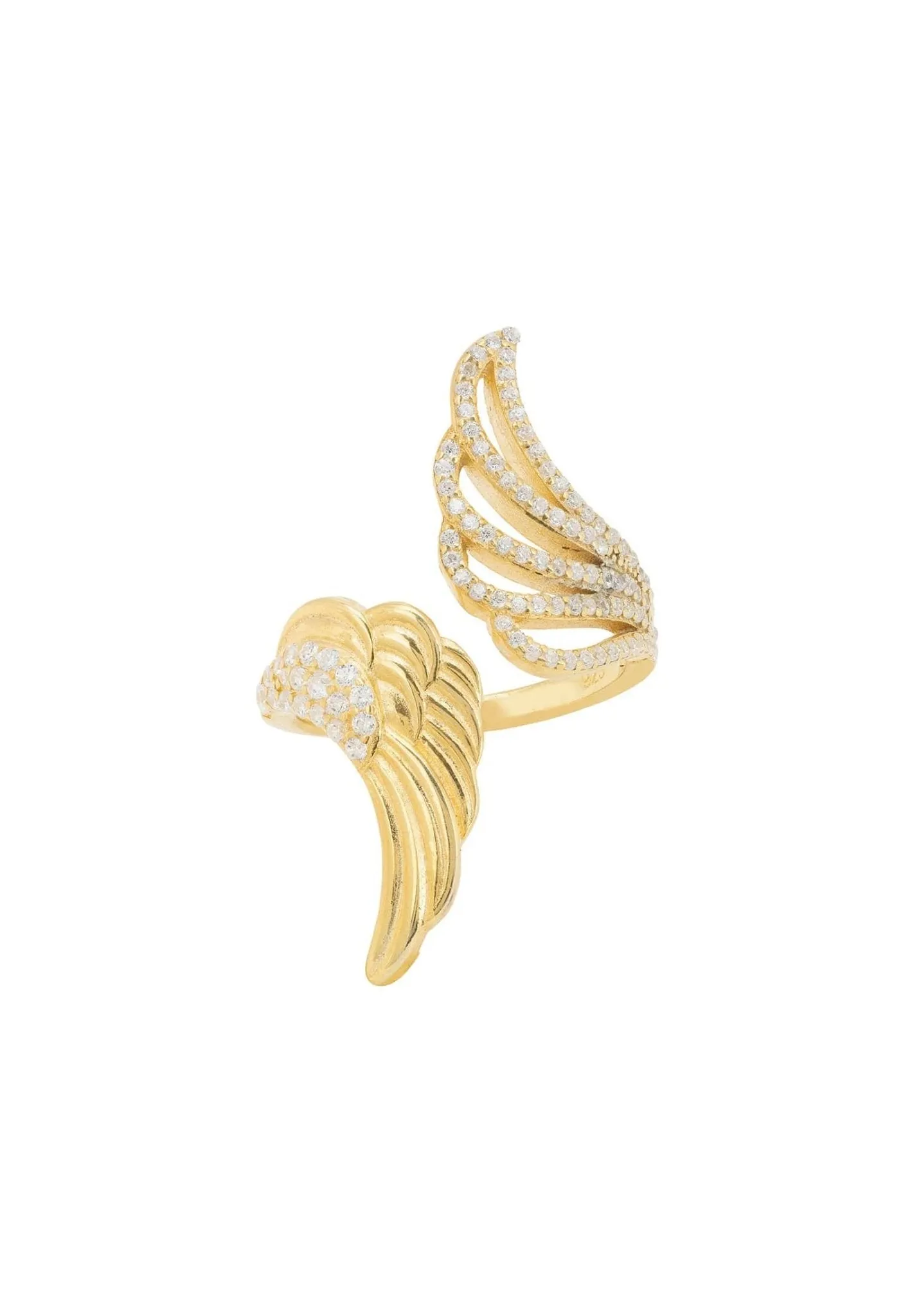 Angels Wing Wrap Around Ring Gold