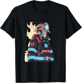 Anime Firefighter Fireman Cyberpunk Japanese Otaku T-Shirt