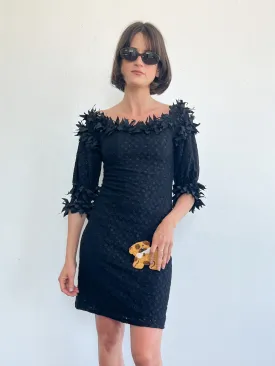 Ann Fontaine Ribbon Trimmed Crochet Dress (S)