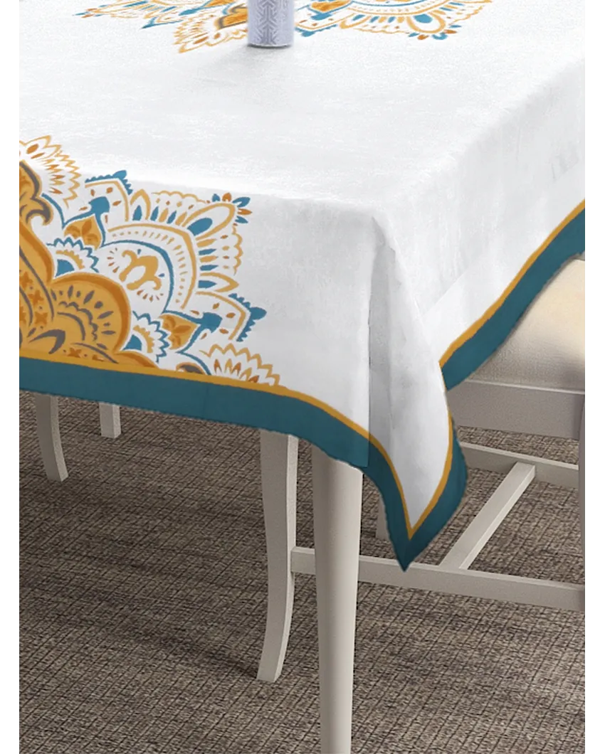Antique Kaleidoscope Cotton Tablecloth Elegant and Distinctive | 90 x 53 inches