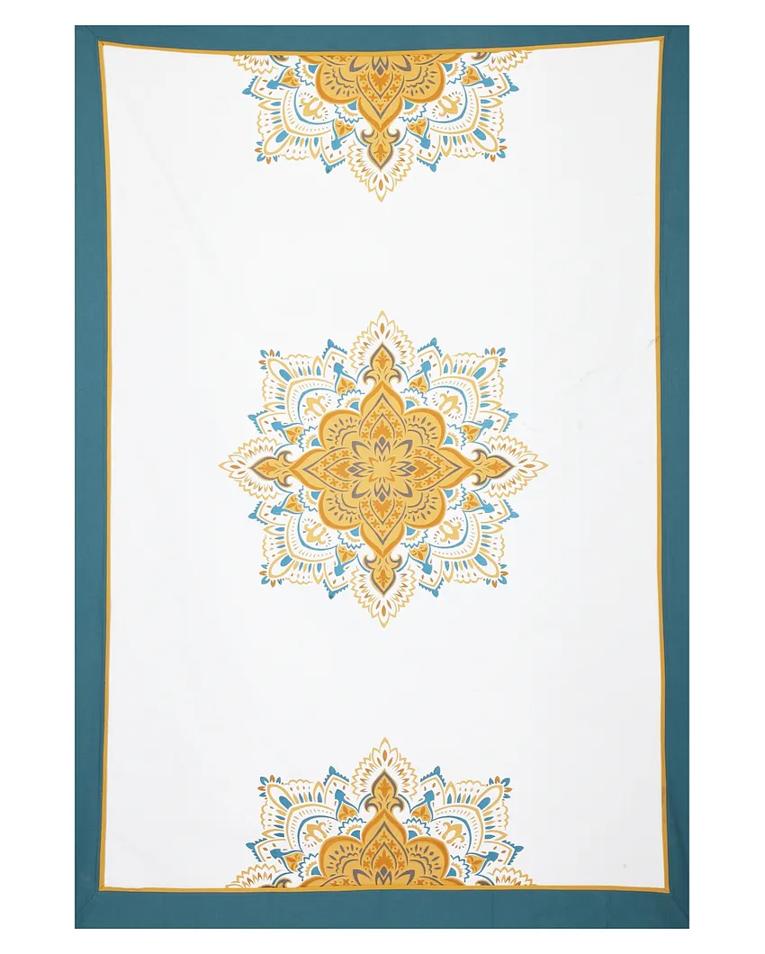 Antique Kaleidoscope Cotton Tablecloth Elegant and Distinctive | 90 x 53 inches