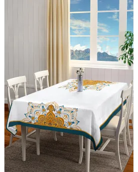 Antique Kaleidoscope Cotton Tablecloth Elegant and Distinctive | 90 x 53 inches