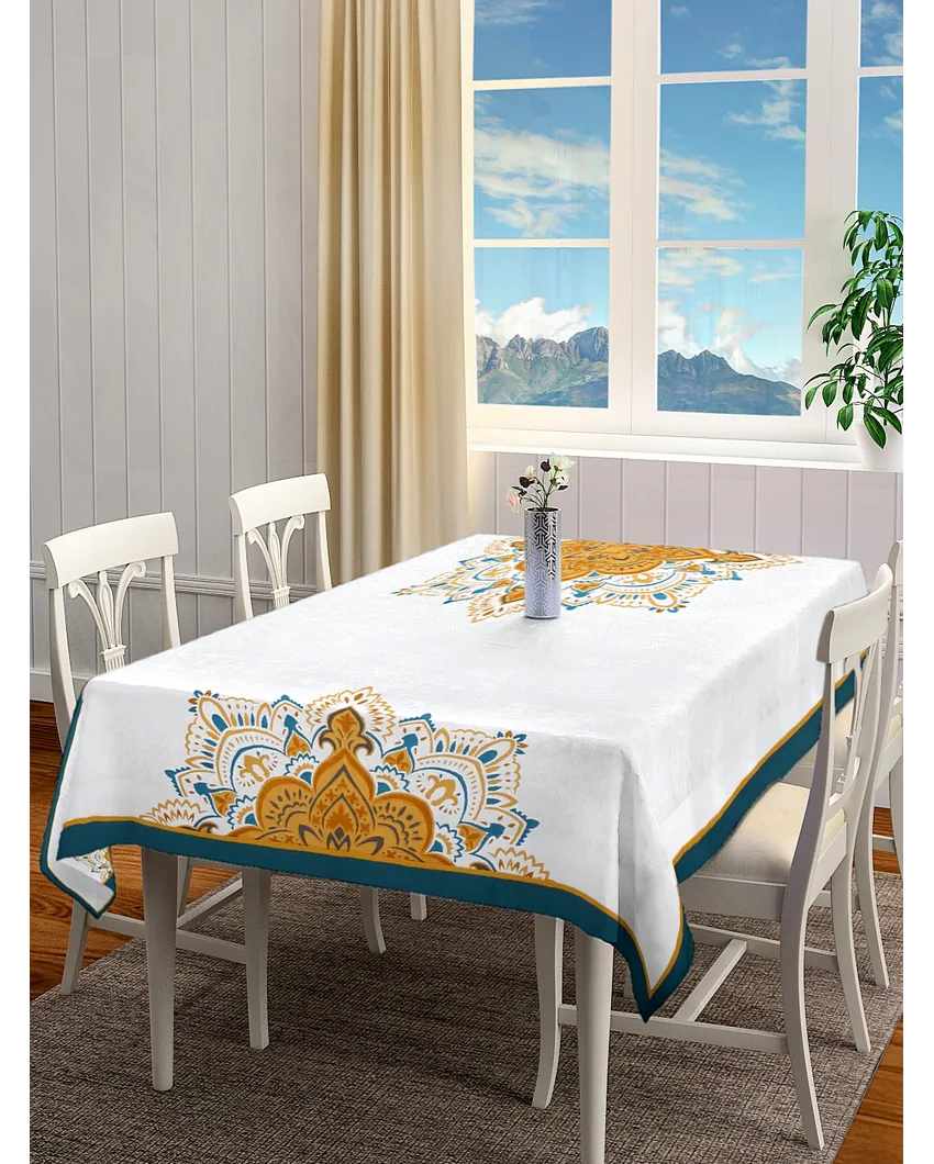 Antique Kaleidoscope Cotton Tablecloth Elegant and Distinctive | 90 x 53 inches