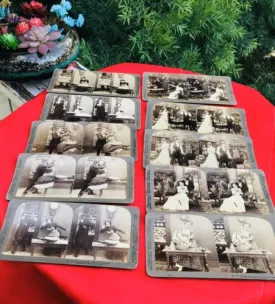 Antique Underwood Publishers & Works Studios Humorous Stereoview Cards Lot of 10