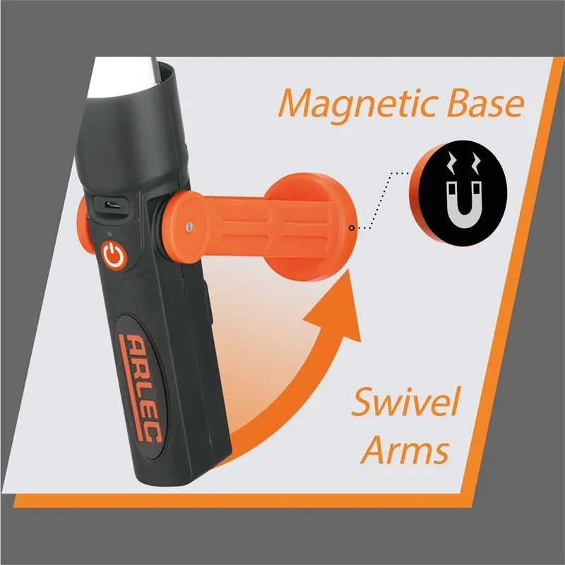 Arlec 2 x 3W 400lm Portable LED Work Light, Rechargeable & Multi-Purpose, Splits into 2 Units