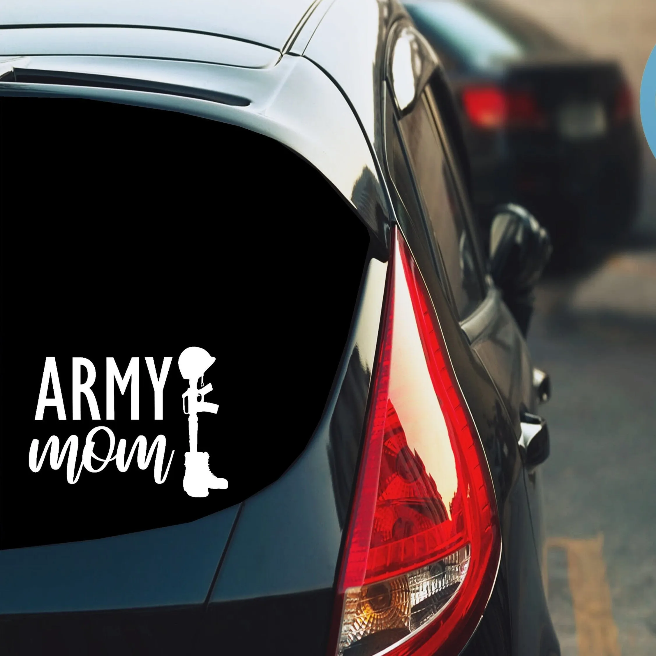 Army Mom Gun Boots Decal