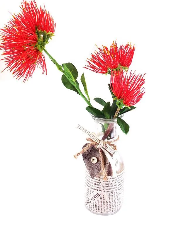 Artificial Pohutukawa Flower with Long Stem - XL size