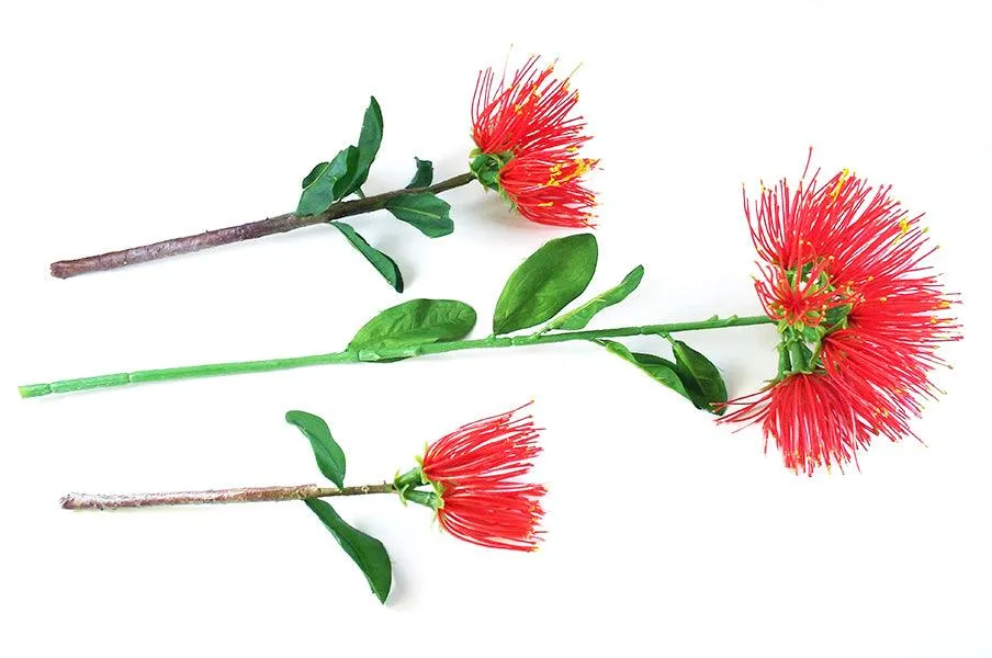 Artificial Pohutukawa Flower with Long Stem - XL size